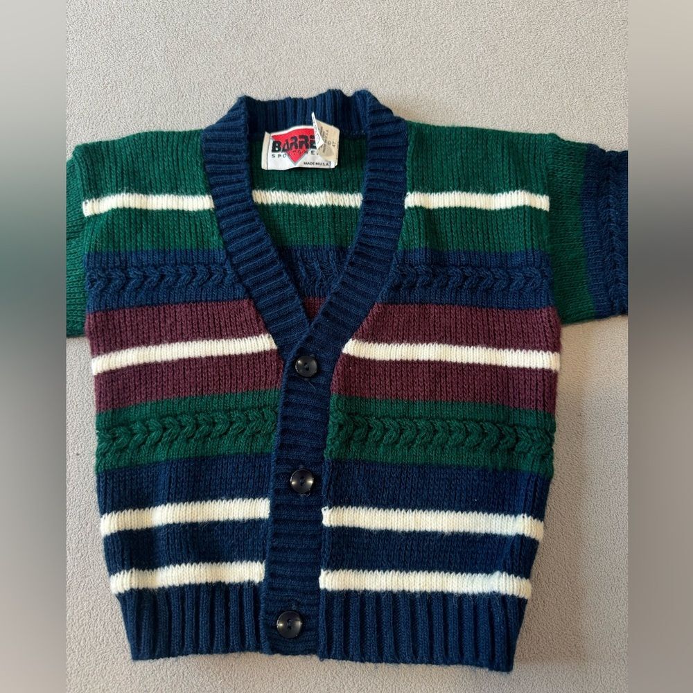 Vintage sportswear Barrel kids Sweater cardigan  size 4T